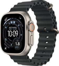Apple Watch Ultra 3 (2025) 49mm Natural Titanium Case with Black Ocean Band